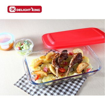 Oven Safe Glass Bakeware with plastic Lid